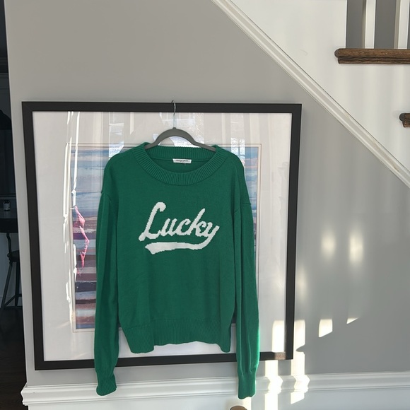 Grayson Threads LUCKY Graphic Knit Sweater Green size XL - Picture 3 of 5